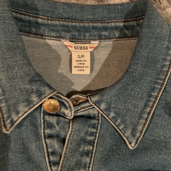 NWT Guess Blue space wash long sleeve denium dress sz SM - Picture 6 of 13